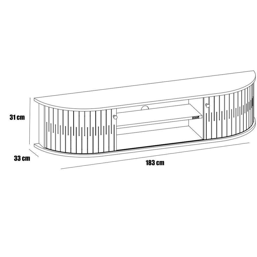 Home Suspenso Para Tv 75 Polegadas 2 Portas Jaguar Calacata/off White - 4