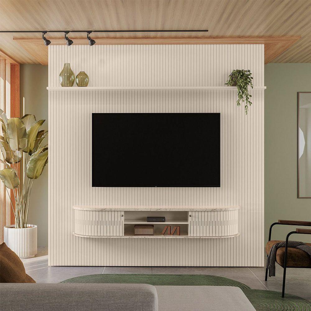 Home Suspenso Para Tv 75 Polegadas 2 Portas Jaguar Calacata/off White - 6