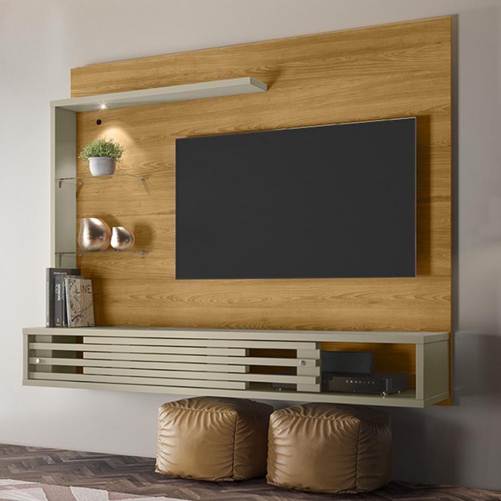 Painel Bancada Suspensa Com Led Tvs Até 50 Polegadas Frizz Select - Cumaru-opala - 1