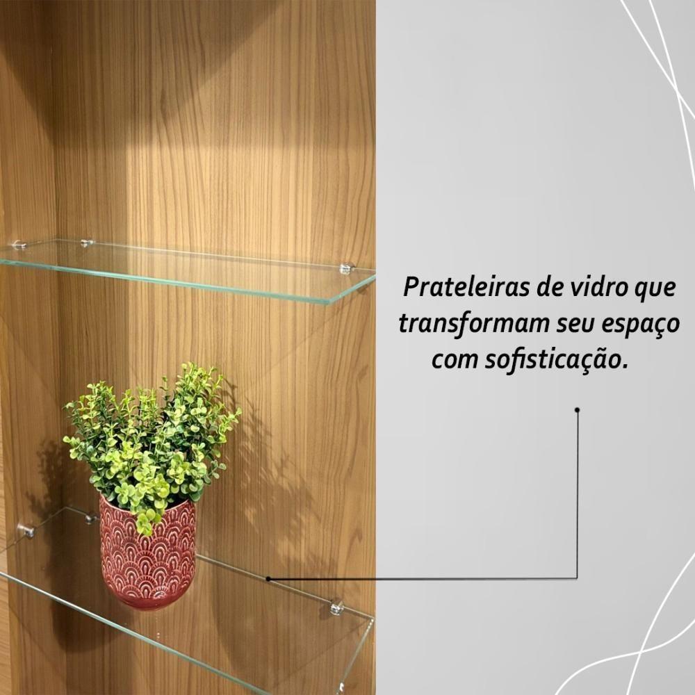 Painel Bancada Suspensa Com Led Tvs Até 50 Polegadas Frizz Select - Cumaru-opala - 4