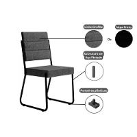 Sala De Jantar átria 1594 Aço Com Tampo Madeirado 100cm E 4 Cadeiras 1736 Pretonogal Preto Preto Carraro - 6