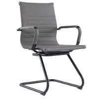 Kit 2 Cadeiras Escritóriomanhattan Black Esteirinha Diretor Fratini Em Pu Cinza Base Fixa Preto - 2