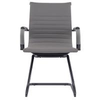 Kit 2 Cadeiras Escritóriomanhattan Black Esteirinha Diretor Fratini Em Pu Cinza Base Fixa Preto - 3