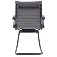 Kit 2 Cadeiras Escritóriomanhattan Black Esteirinha Diretor Fratini Em Pu Cinza Base Fixa Preto - 5