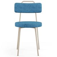 Kit 02 Cadeiras Decorativas Estofada Sala Jantar Barcelona Arena L02 Linho Azul - Lyam - 3