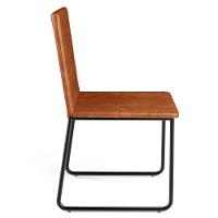 Kit 02 Cadeiras Decorativa Estofada Para Sala De Jantar Preto Maya L02 Couríssimo Camel - Lyam Decor - 7