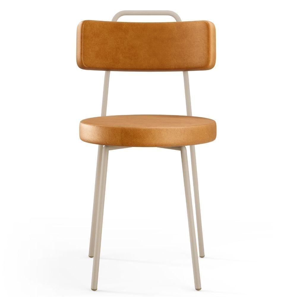 Kit 04 Cadeiras Decorativas Estofada Sala Jantar Barcelona Arena L02 Couríssimo Whisky - Lyam - 6