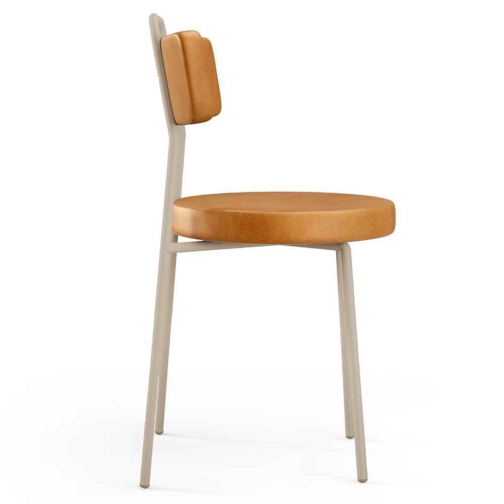 Kit 04 Cadeiras Decorativas Estofada Sala Jantar Barcelona Arena L02 Couríssimo Whisky - Lyam - 7