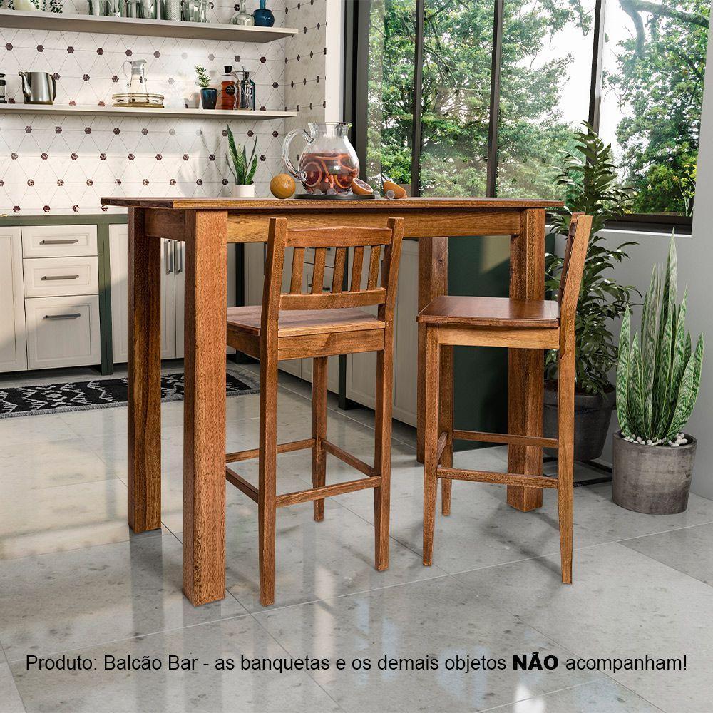 Balcão 2,00m Para Bar Rústico Decorativo Em Madeira Maciça - Natural - Bege - 2