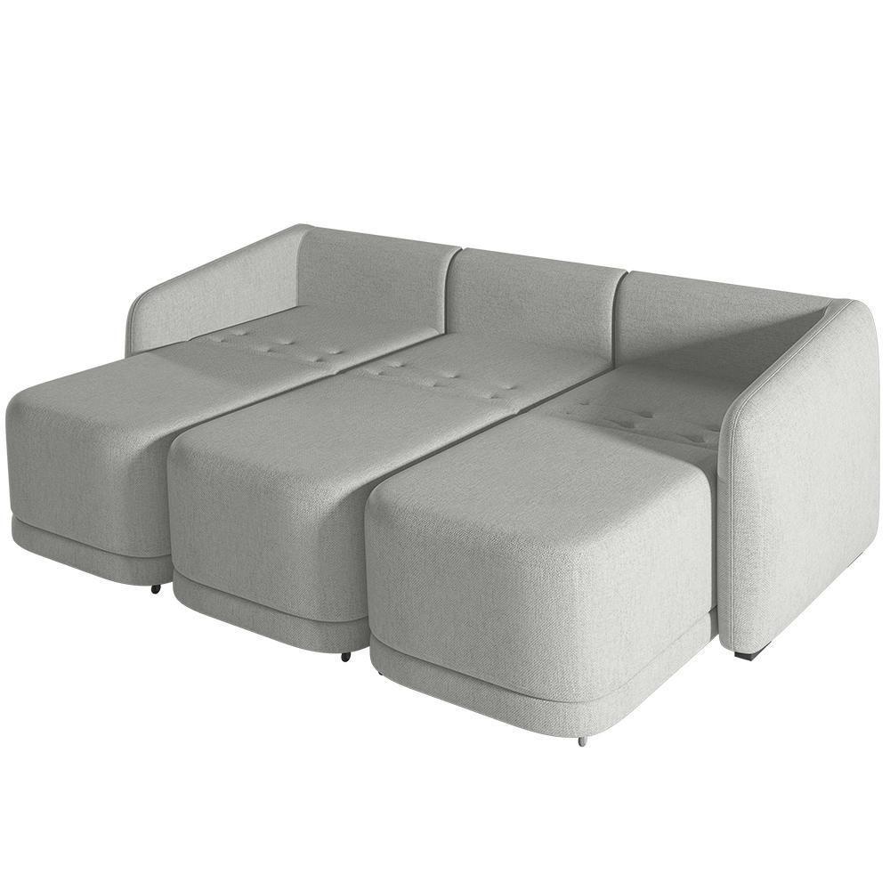 Sofá Cama Casal Para Sala 246cm Polska K04 Linho Cinza - Mpozenato - 6