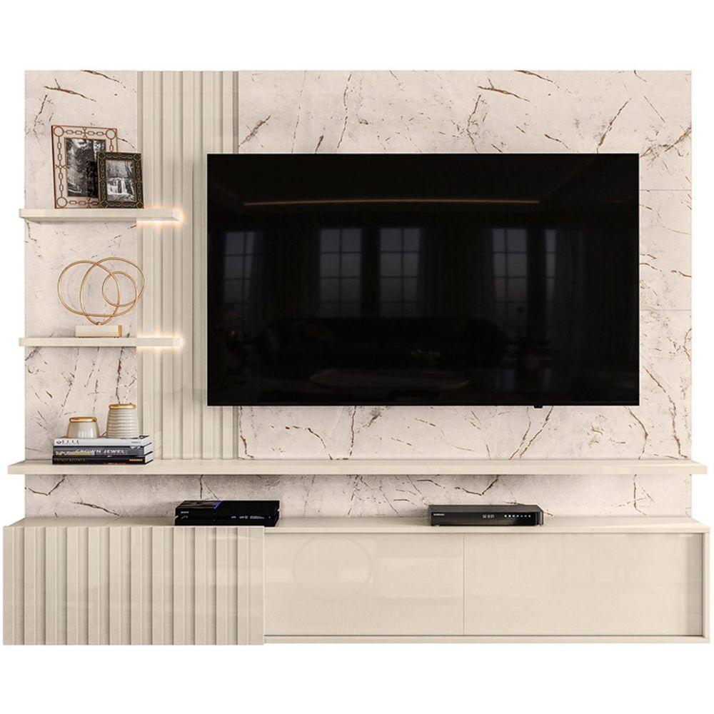 Painel Suspenso Para Tv 65 Polegadas Com 3 Portas Atenis Calacata/off White - 1
