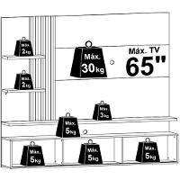 Painel Suspenso Para Tv 65 Polegadas Com 3 Portas Atenis Calacata/off White - 2