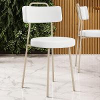 Kit 06 Cadeiras Decorativas Estofada Sala Jantar Barcelona Arena L02 Facto Branco - Lyam - 8