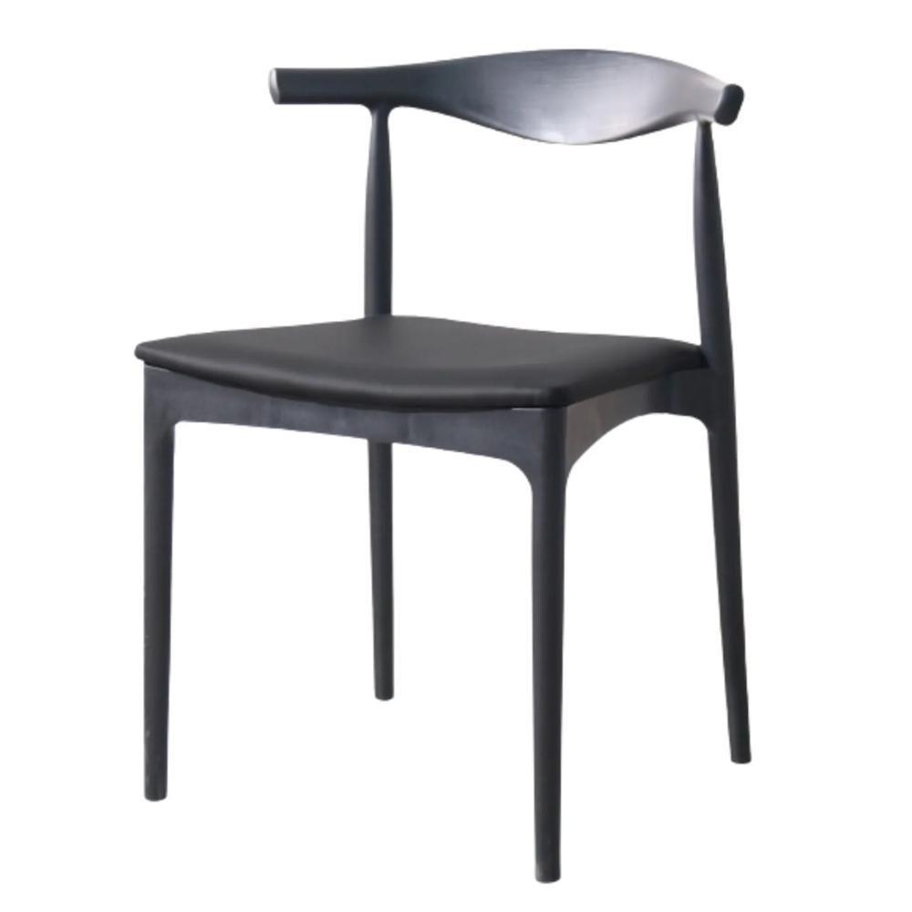 Kit 2 Cadeiras Cora Rivatti Em Polipropileno Preto E Assento Estofado Em Pu Preto - 2