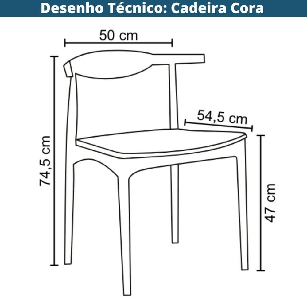 Kit 2 Cadeiras Cora Rivatti Em Polipropileno Preto E Assento Estofado Em Pu Preto - 3