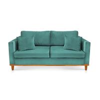 Sofá 03 Lugares Juliette Azul Base Madeira Castanho - 5