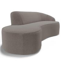 Sofá Living 3 Lugares 260cm Braço Direito Mozart D06 Bouclê Bege Escuro - Mpozenato - 8