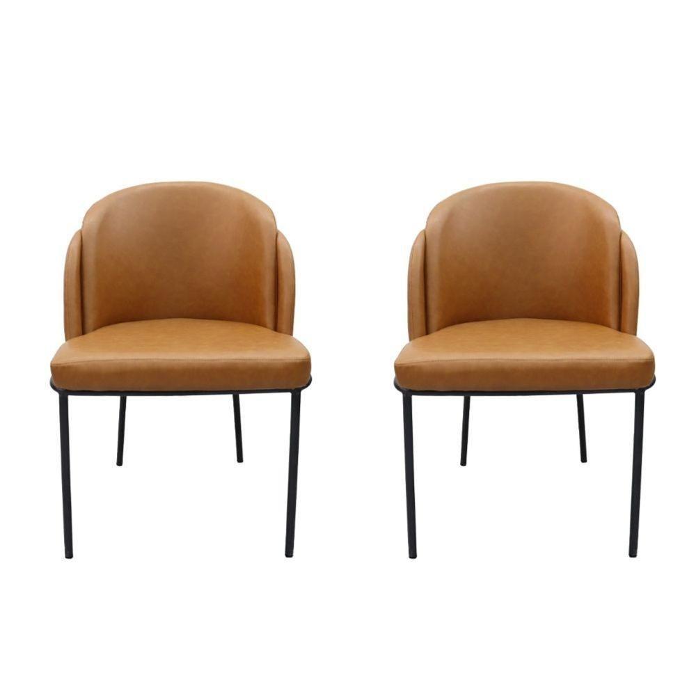 Kit 2 Cadeiras Nevada Denali Fratini Revestimento Em Poliuretano (pu) Caramelo Base Aço Carbono - 1