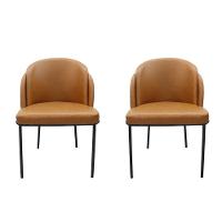 Kit 2 Cadeiras Nevada Denali Fratini Revestimento Em Poliuretano (pu) Caramelo Base Aço Carbono - 1