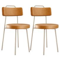 Kit 02 Cadeiras Decorativas Estofada Sala Jantar Barcelona Arena L02 Couríssimo Whisky - Lyam - 1