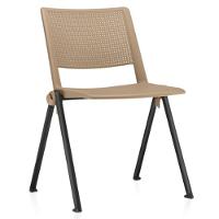 Kit 06 Cadeiras Empilhável Fixa Lift F02 Base Aço Preto Nude - Lyam Decor - 2