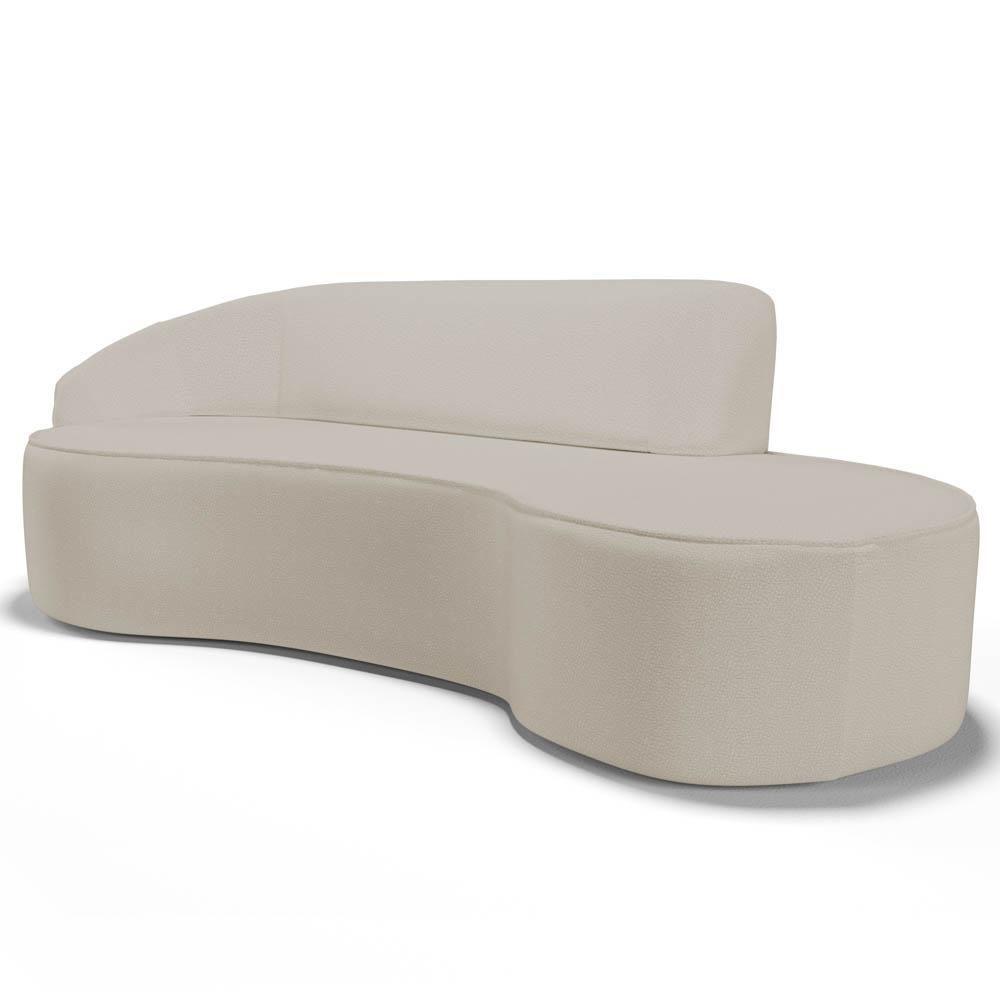 Sofá Living 3 Lugares 230cm Braço Esquerdo Mozart D06 Sintético Bege - Mpozenato - 1