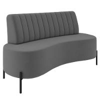 Sofá 2 Lugares 160cm Pés Aço Preto Tamar K04 Veludo Grafite - Mpozenato - 1