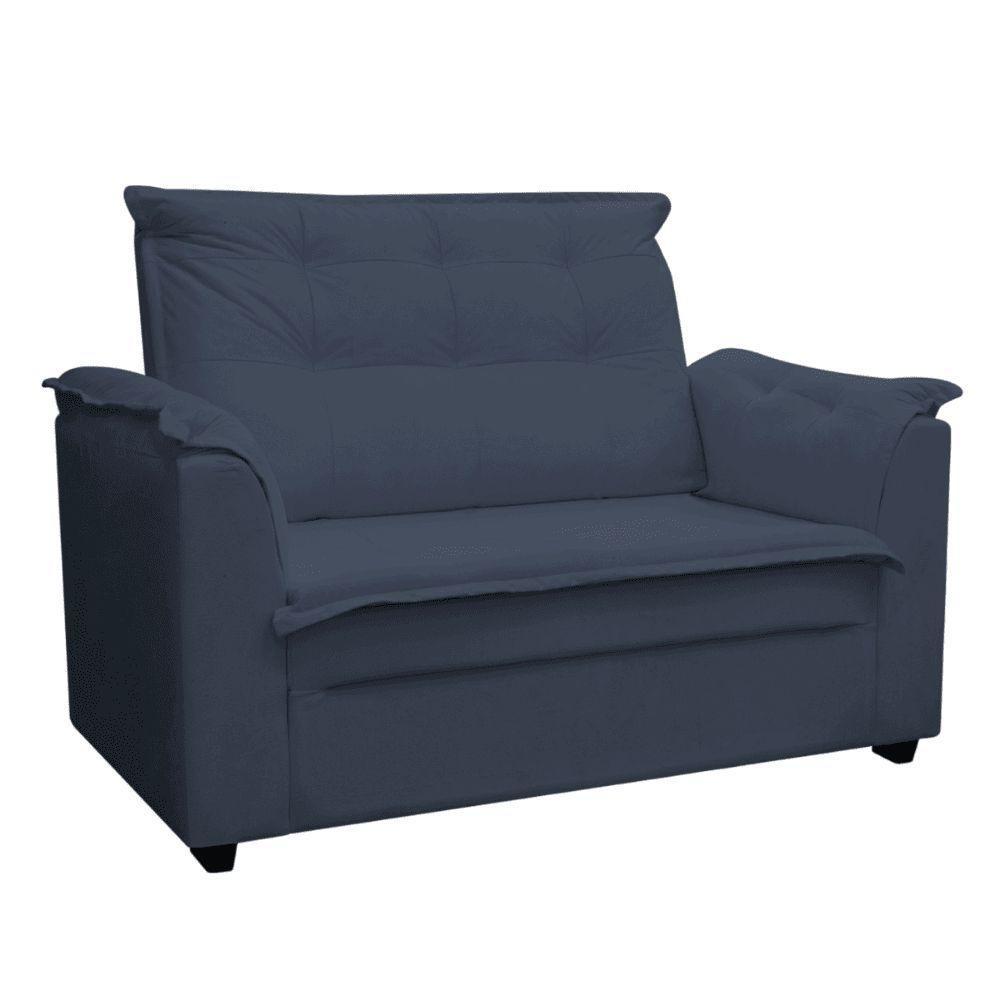 Sofá 2 Lugares Namoradeira Marrocos 1,40m Sala De Tv Estar Recepção Suede Azul Marinho Mabe Magazine - 2