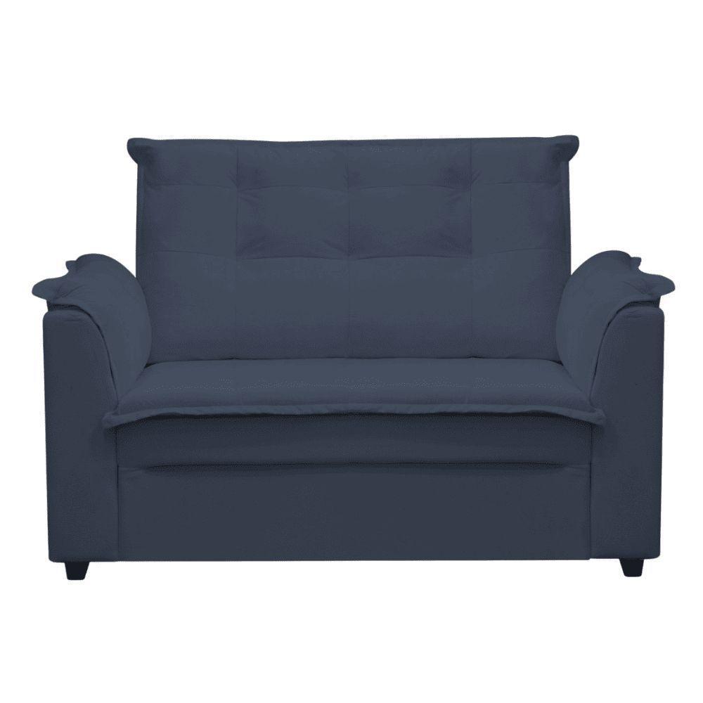 Sofá 2 Lugares Namoradeira Marrocos 1,40m Sala De Tv Estar Recepção Suede Azul Marinho Mabe Magazine - 3