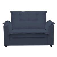 Sofá 2 Lugares Namoradeira Marrocos 1,40m Sala De Tv Estar Recepção Suede Azul Marinho Mabe Magazine - 3
