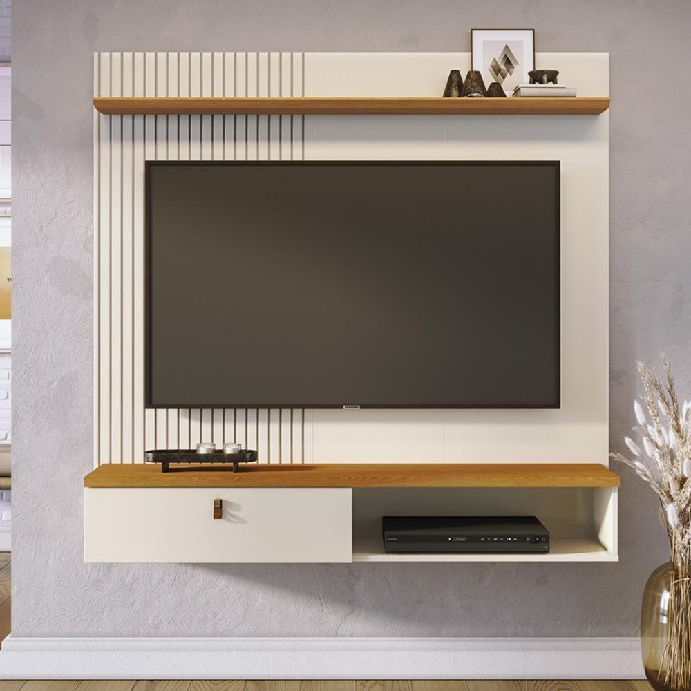 Painel Bancada Suspensa 1 Porta Tvs Até 55 Polegadas íris - Cinamomo-off White - 1
