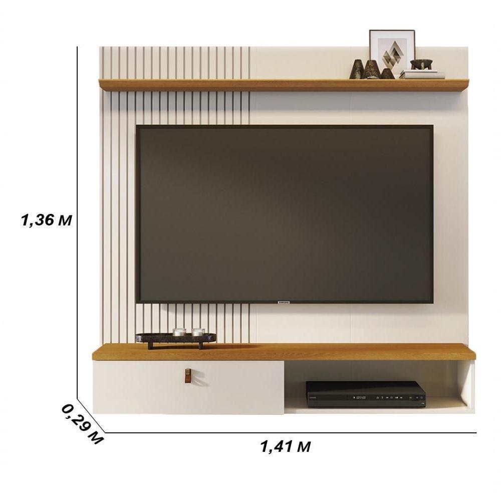 Painel Bancada Suspensa 1 Porta Tvs Até 55 Polegadas íris - Cinamomo-off White - 2