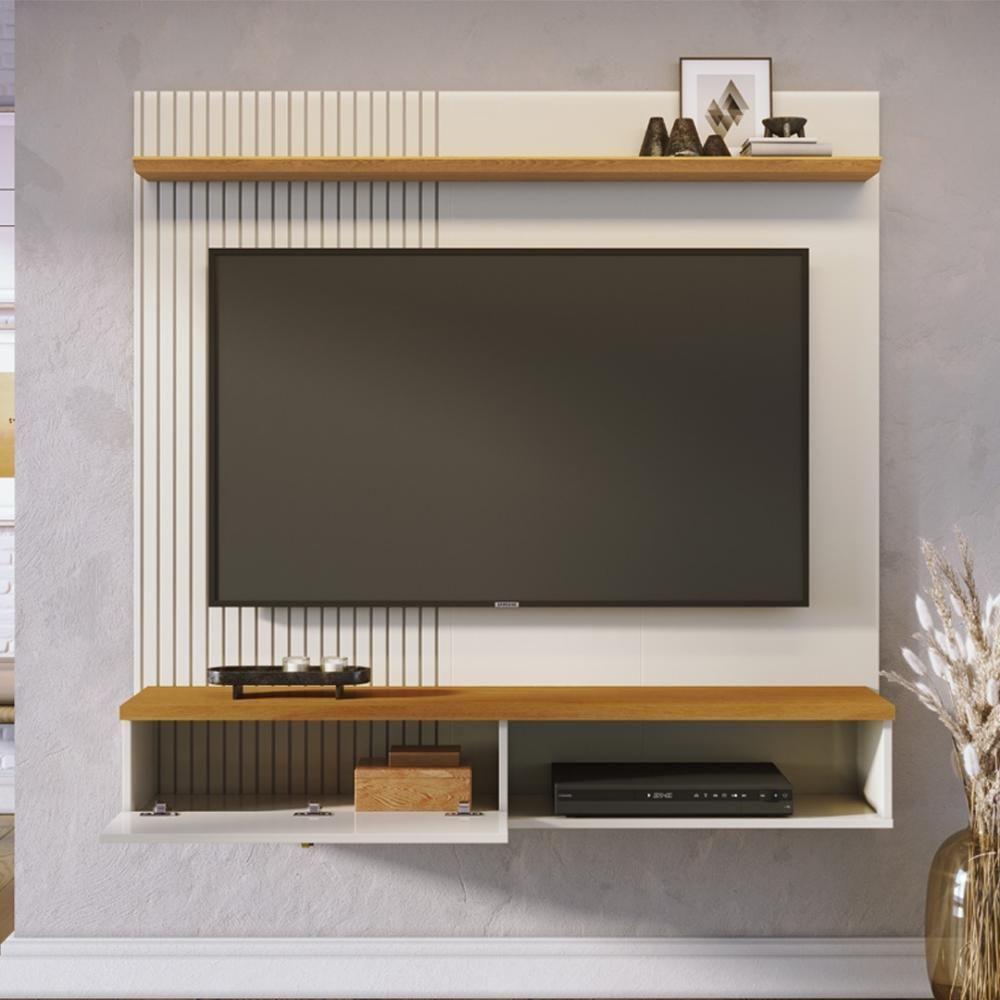 Painel Bancada Suspensa 1 Porta Tvs Até 55 Polegadas íris - Cinamomo-off White - 3