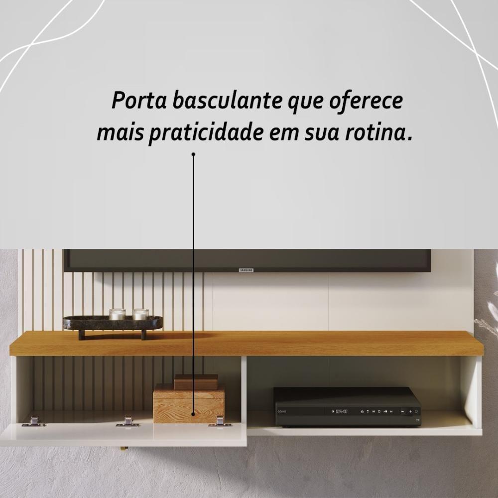 Painel Bancada Suspensa 1 Porta Tvs Até 55 Polegadas íris - Cinamomo-off White - 7