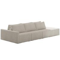 Sofá Ilha Modular Com Puff Para Sala Living 312cm Georgia K04 Bouclê Bege - Mpozenato - 1