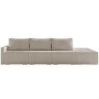 Sofá Ilha Modular Com Puff Para Sala Living 312cm Georgia K04 Bouclê Bege - Mpozenato - 7