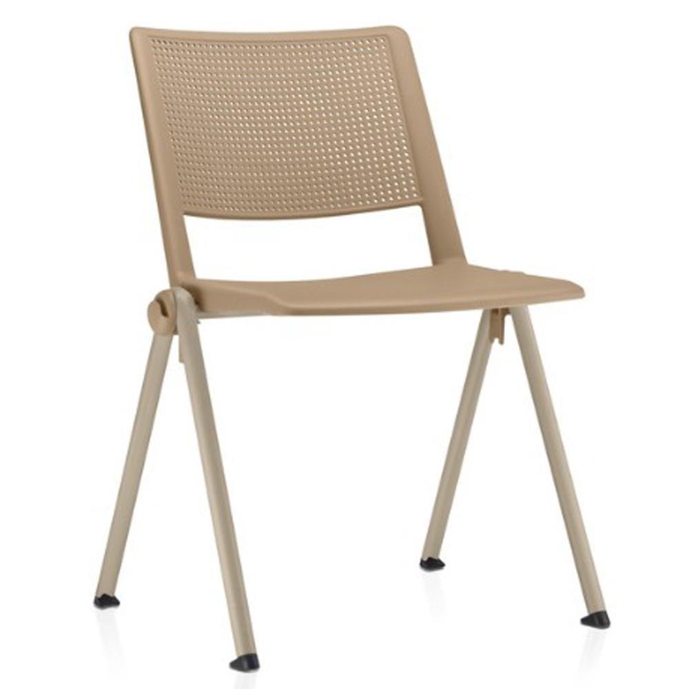 Kit 06 Cadeiras Empilhável Fixa Lift F02 Base Aço Nude - Lyam Decor - 2