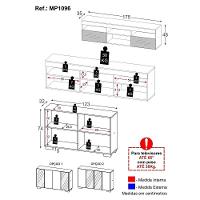 Rack Para Tv Até 65 Polegadas 2 Portas Com Aparador 4 Portas E Espelhos Multimóveis Mp1096 Preto - 6