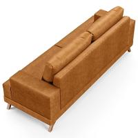 Sofá 3 Lugares 180cm Living Pés Curvos Santi D05 Sintético Whisky - Mpozenato - 8