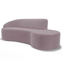 Sofá Living 3 Lugares 260cm Braço Esquerdo Mozart D06 Veludo Rosê - Mpozenato - 1