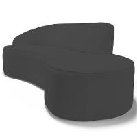 Sofá Living 4 Lugares 280cm Braço Esquerdo Mozart D06 Sintético Cinza - Mpozenato - 5