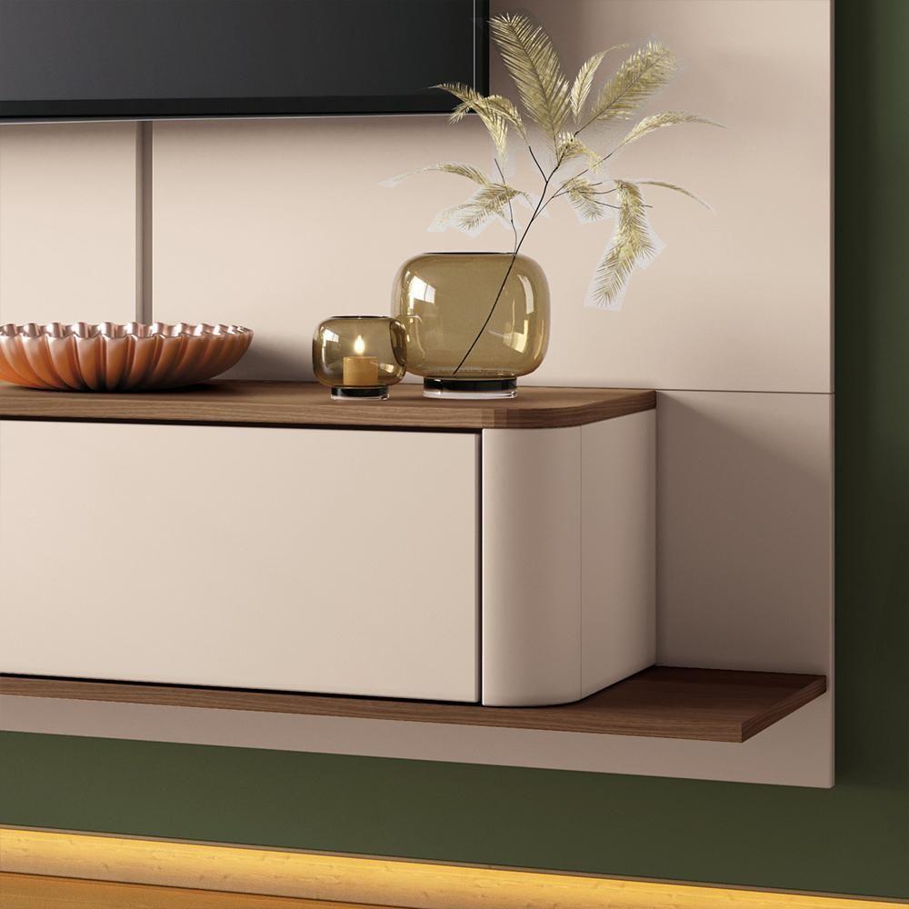 Home Painel Decorativo Suspenso Messier Para Tv Até 70 Polegadas Off White/castanho G26 - Gran Belo - 6