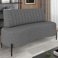 Sofá 2 Lugares 160cm Pés Aço Preto Tamar K04 Linho Grafite - Mpozenato - 2