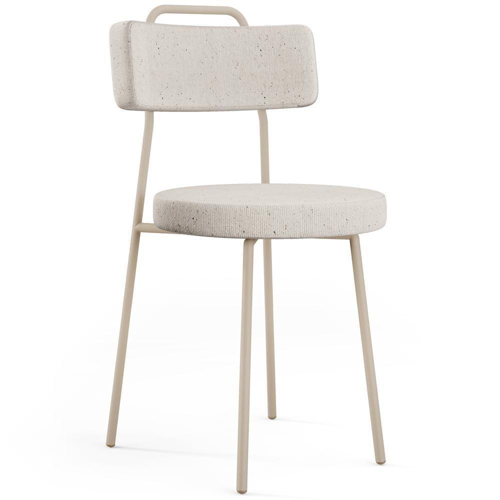 Kit 04 Cadeiras Decorativas Estofada Sala Jantar Barcelona Arena L02 Linho Cru - Lyam - 8