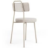 Kit 04 Cadeiras Decorativas Estofada Sala Jantar Barcelona Arena L02 Linho Cru - Lyam - 5