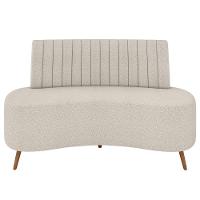 Sofá 2 Lugares Para Sala Living 160cm Pés Palito Tamar K04 Bouclê Bege - Mpozenato - 8
