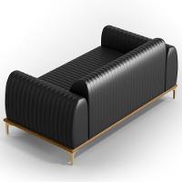 Sofá 180cm 3 Lugares Base Gold Molino D06 Pu B-159 Preto - Mpozenato - 5