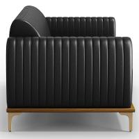 Sofá 180cm 3 Lugares Base Gold Molino D06 Pu B-159 Preto - Mpozenato - 6