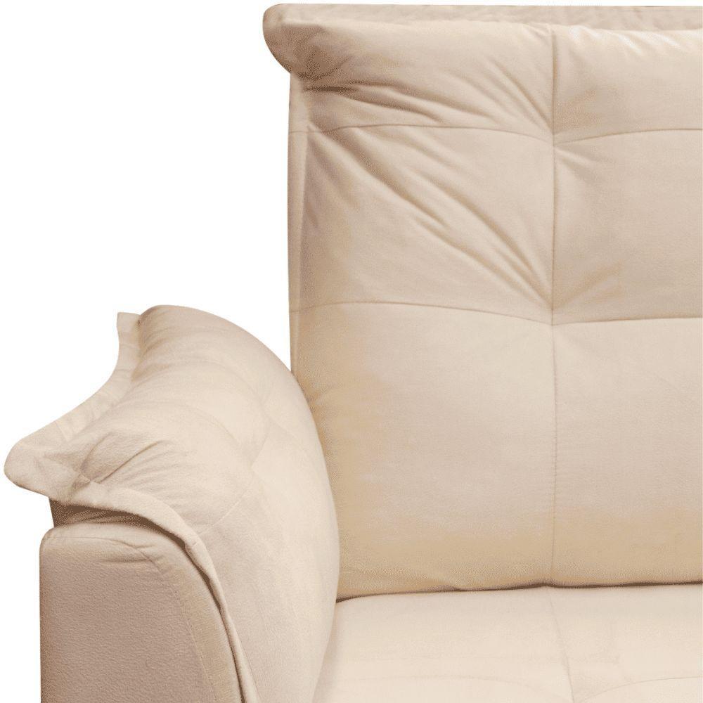 Sofá 2 Lugares Namoradeira Marrocos 1,40m Sala De Tv Estar Recepção Suede Bege Mabe Magazine - 4