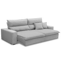 Sofá Retrátil Reclinável Para Sala 4 Lugares 280cm Senzi F04 Linho Cinza - Lyam Decor - 5